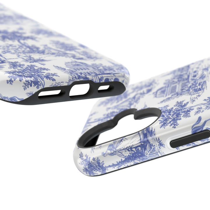 Blue Toile Magnetic Impact-Resistant Cute Phone Case for Iphone 16, iPhone 15 Pro Max Plus 14, 13, 12, 11 Gift for her - Studio40ParkLane