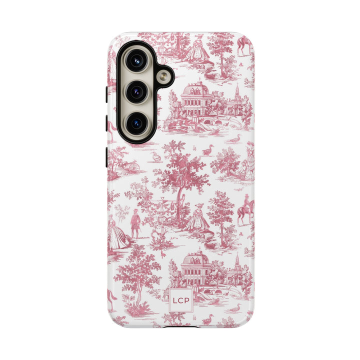 Personalized Custom French Toile Tough Cute Phone Case For Apple iPhone 18, 17, 16, 15 14, Pro Max, Samsung Galaxy S26, S25, S24 Plus Ultra