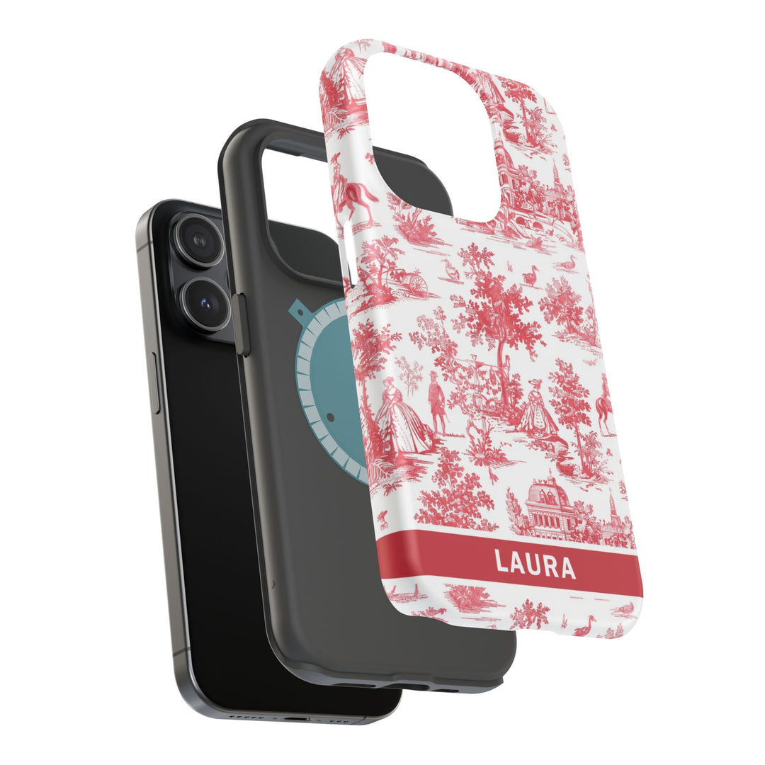 Magsafe French Toile Personalized Initial Custom Gift for Her Cute Phone Cases for Iphone 16 Pro Max | iPhone 15 Case | iPhone 15 Pro Max Case, Iphone 14, 13, 12, 11, 10, 8, 7 - Studio40ParkLane