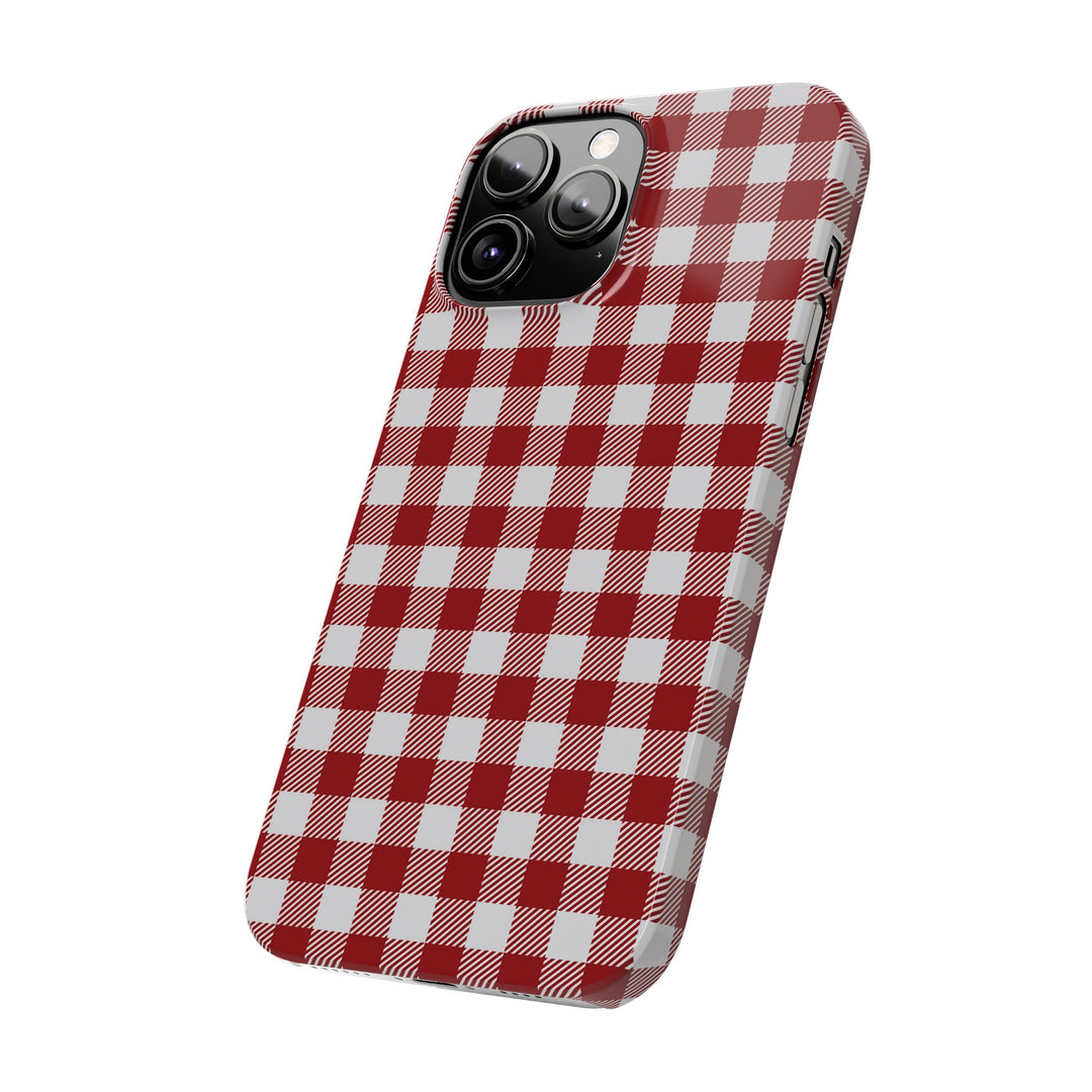 Slim Red Gingham Gift for Her Cute Phone Cases for Iphone 16 Pro Max | iPhone 15 Case | iPhone 15 Pro Max Case, Iphone 14, 13, 12, 11, 10, 8, 7 - Studio40ParkLane