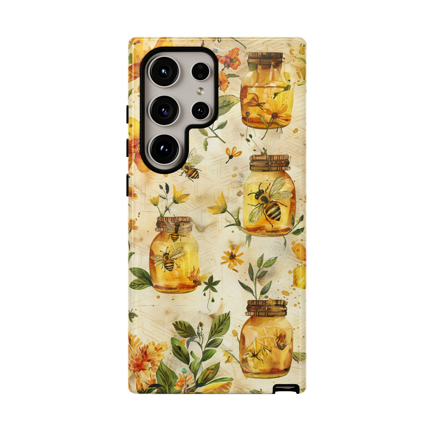 Impact Resistant, Honey Bees, Cute Phone Cases for Samsung S24, S23, S22, S21, IPhone 15 pro Iphone 14 pro Iphone 13 IPhone 12 Iphone 11