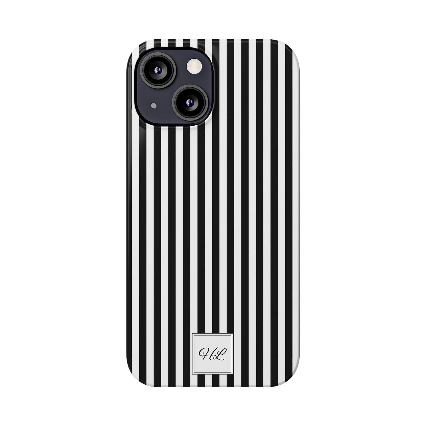 Slim Custom Personalized Black White Striped Phone Case for Iphone 16 - | iPhone 15 Pro Max Case | iPhone 14 Case Iphone 13 12 11 10 9 8 - Studio40ParkLane