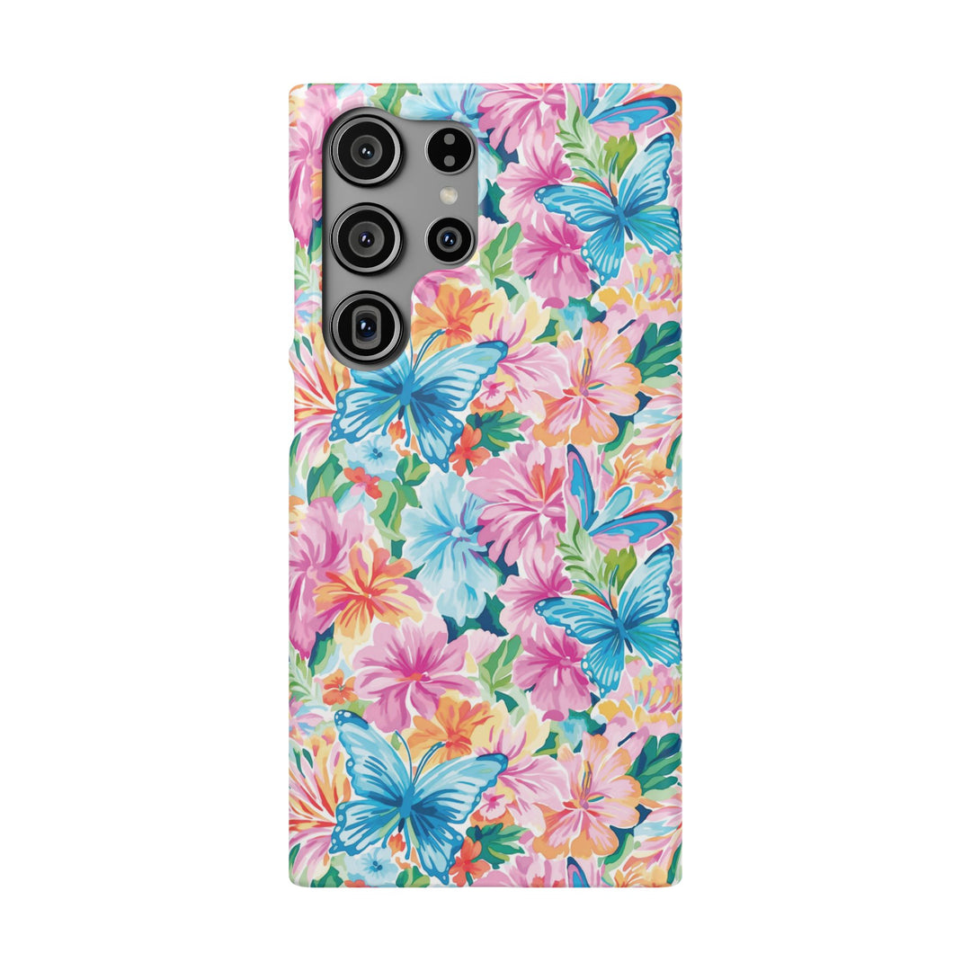 Sleek Snap Butterflies Flowers Cute Phone Case for iPhone 16 15 14 13 12 11 X Xs Max Xr Pro Plus Samsung Galaxy S24 S23 S22 S21 S20 Ultra