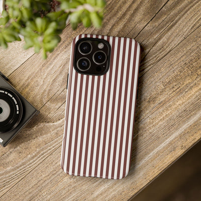 Tough Premium Chocolate Stripes Phone Case Gift for Her - For Apple iPhone 16 Pro Max 16e iPhone 15 Pro iPhone Iphone 14 Plus 13 Pro 12 SE XR - Studio40ParkLane