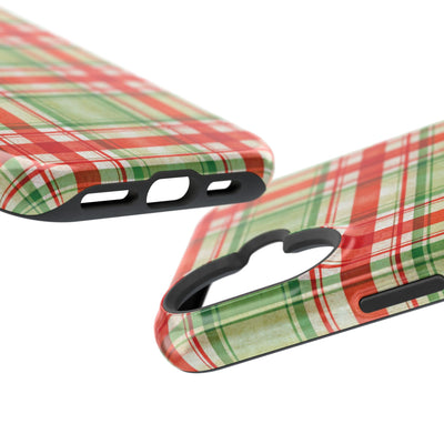 Aesthetic Tough Magsafe Red Green Checkered Phone Case - For iPhone 17 Pro Max iPhone 16 Pro iPhone 15 Iphone 14 Plus 13 Pro 12 11 10 - Studio40ParkLane
