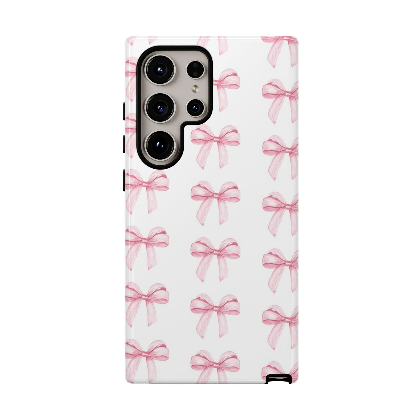 Pink Bows Cute Phone Case, for IPhone 16 Pro Max | Iphone 15, Iphone 14, IPhone 13 Case, 11 8 7, Samsung Galaxy S24, S23, S22, S21, 2 Layer Protection