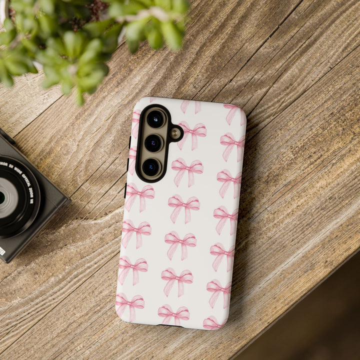 Pink Bows Cute Phone Case, for IPhone 16 Pro Max | Iphone 15, Iphone 14, IPhone 13 Case, 11 8 7, Samsung Galaxy S24, S23, S22, S21, 2 Layer Protection - Studio40ParkLane