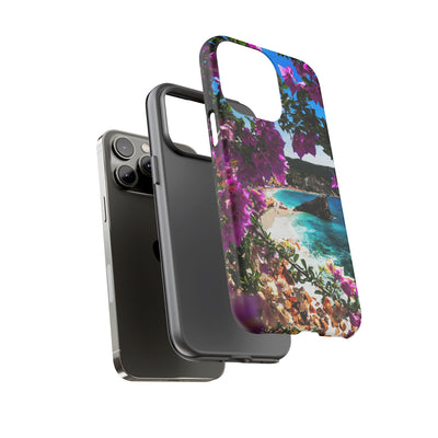 Impact Resistant, Bougainvillea Seaview, Cute Phone Cases for Samsung S24, S23, S22, S21, IPhone 15 pro Iphone 14 pro Iphone 13 IPhone 12 Iphone 11