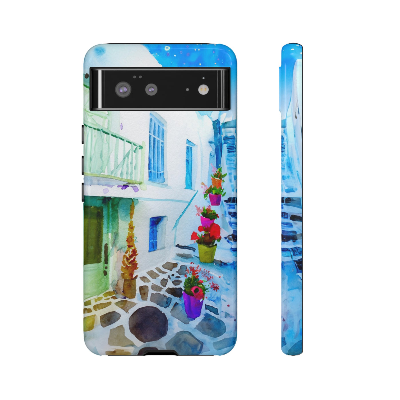 Impact Resistant, Greece House, Cute Phone Cases for Samsung S24, S23, S22, S21, IPhone 15 pro Iphone 14 pro Iphone 13 IPhone 12 Iphone 11