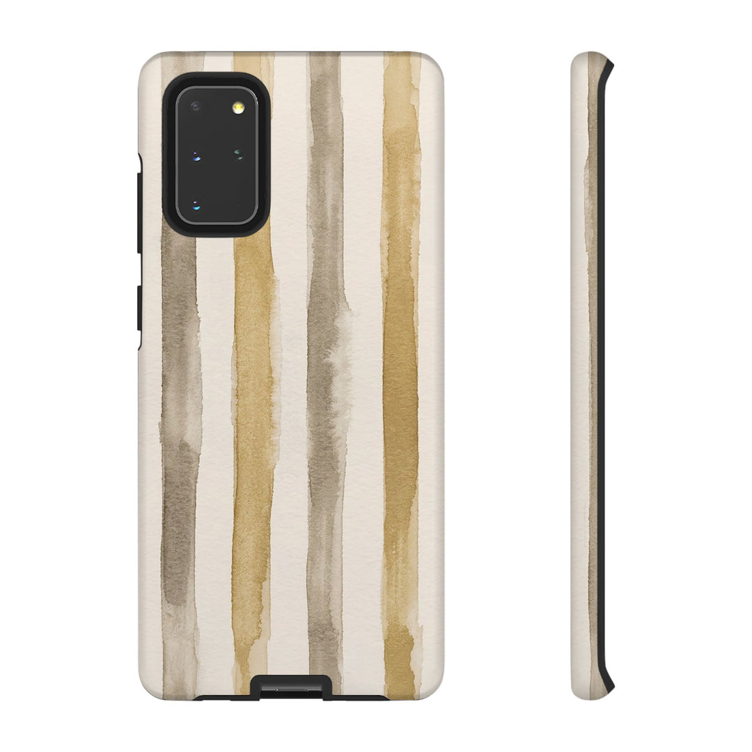 Tough Cute Brown Beige Stripes Phone Case, for IPhone 17 Pro Max | Iphone 17 Air, Iphone 16, IPhone 15, 14 13 12, Samsung Galaxy S26, S25, S24, S23 - Studio40ParkLane
