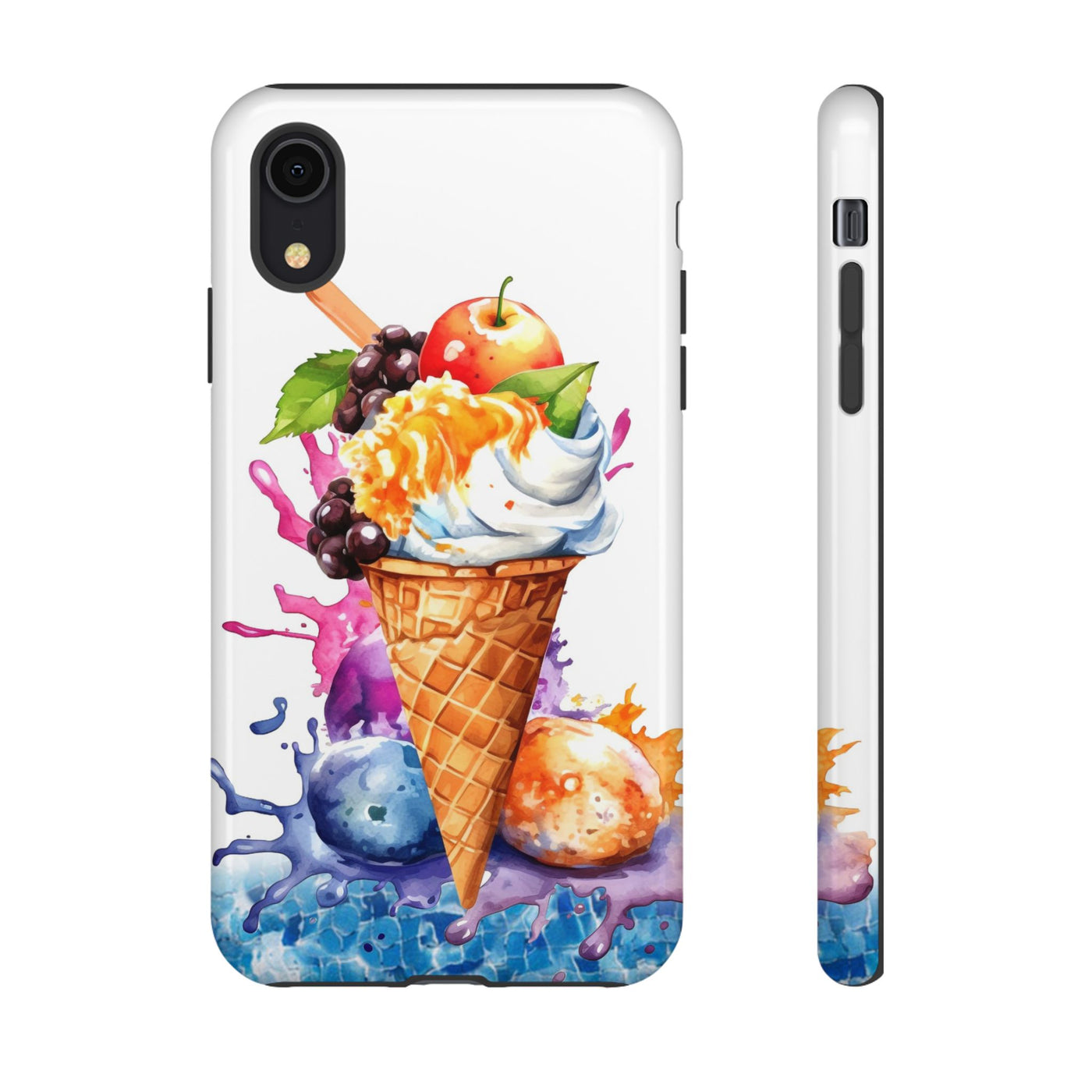 Impact Resistant, Summer Ice Cream Cone, Cute Phone Cases for Samsung S24, S23, S22, S21, IPhone 15 pro Iphone 14 pro Iphone 13 IPhone 12 Iphone 11