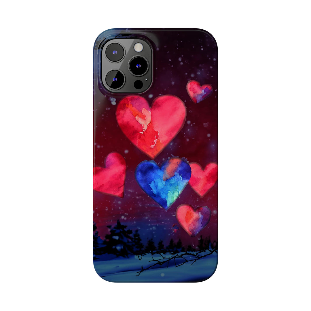 Slim Cute Phone Cases for Iphones - | iPhone 15 Case | iPhone 15 Pro Max Case, Iphone 14 Case, Iphone 14 Pro Max, Iphone 13, Night Sky Hearts Love - Studio40ParkLane