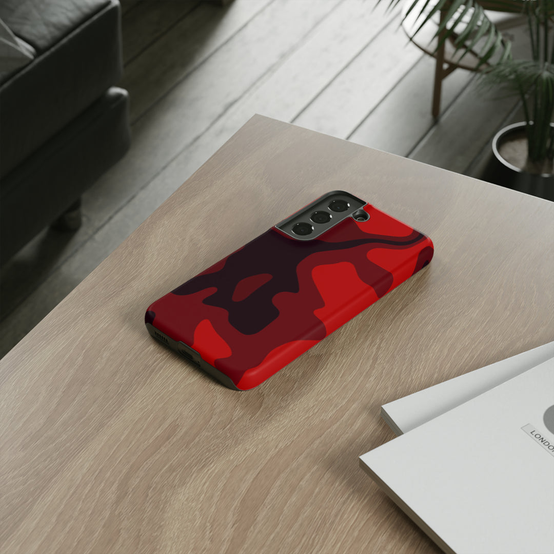 Cute Phone Case | Cool Camouflage Red Black Samsung Phone Case | Galaxy S23 Case, S22 Case, S21, S20 | 2 Layered Case - Studio40ParkLane