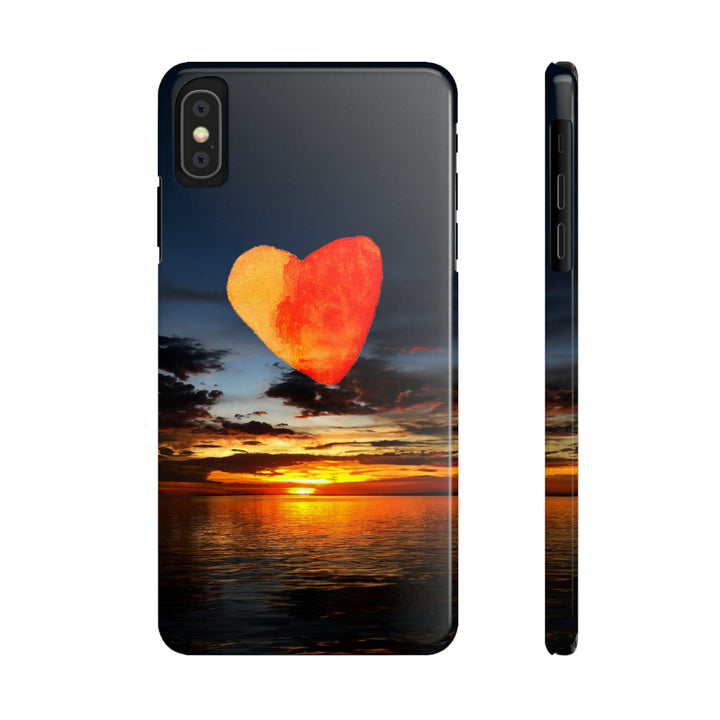 Slim Cute Phone Cases for Iphone - | iPhone 15 Case | iPhone 15 Pro Max Case, Iphone 14 Case, Iphone 14 Pro Max, Iphone 13, Rising Heart Sunset - Studio40ParkLane