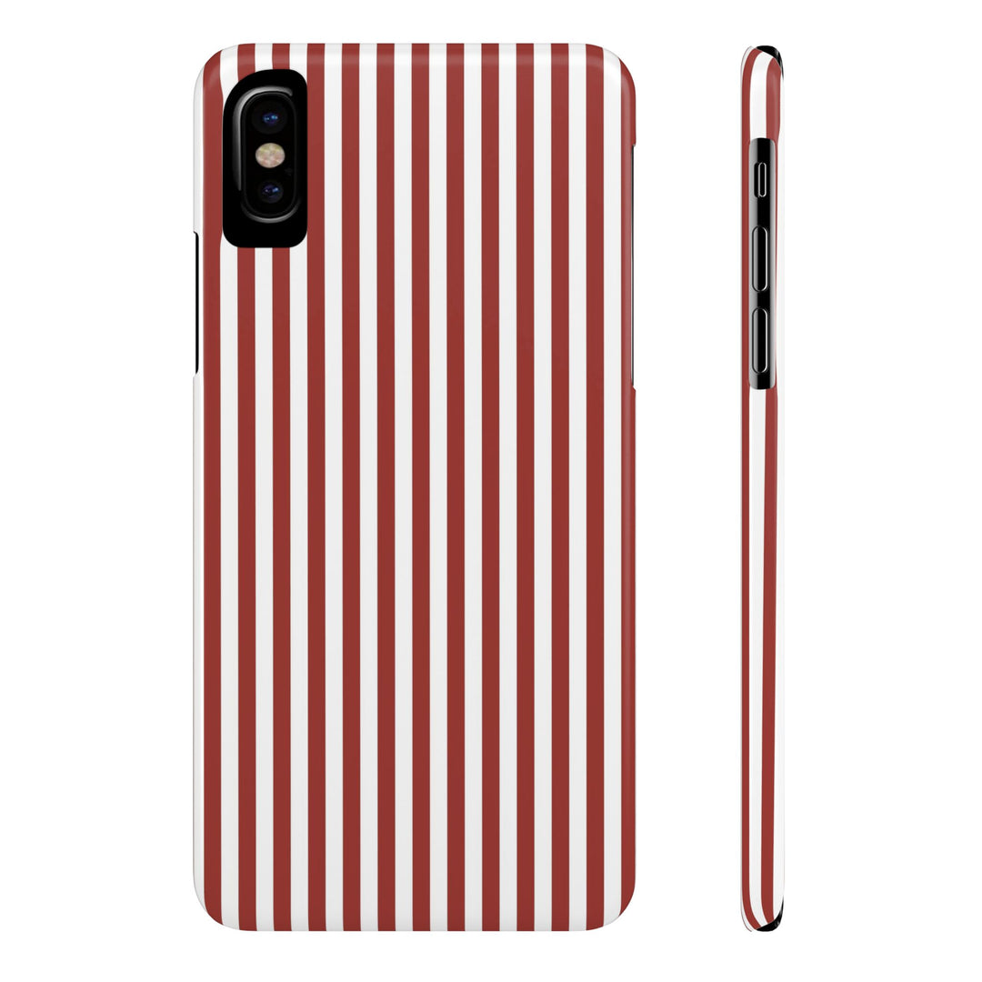 Slim Farmhouse Red Striped Cute Phone Case for Iphone 16 - | iPhone 15 Pro Max Case | iPhone 14 Case Iphone 13 12 11 10 9 8 7 Gift for Her - Studio40ParkLane