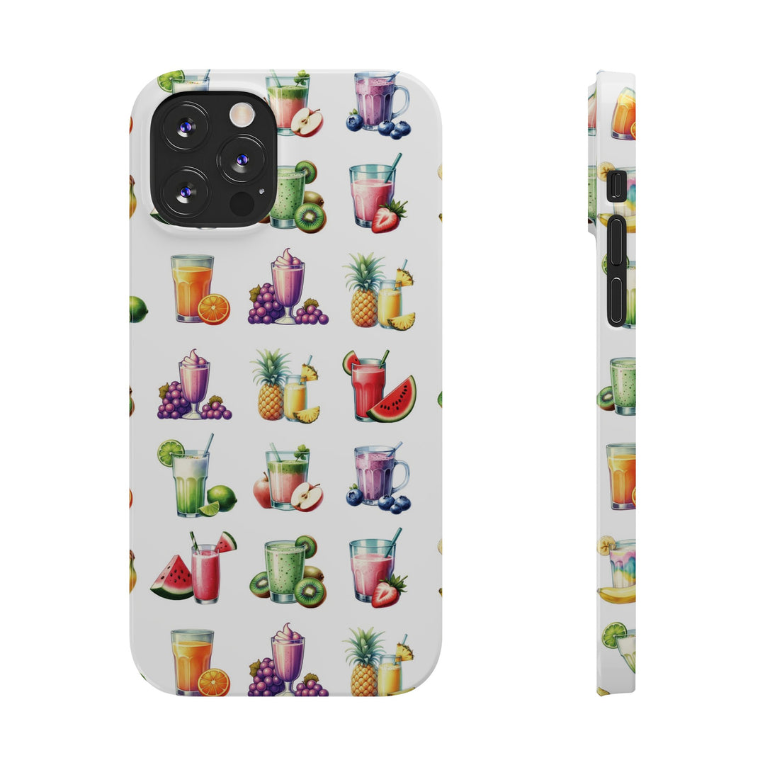 Slim Cute Phone Cases for Iphone - | iPhone 15 Case | iPhone 15 Pro Max Case, Iphone 14 Case, Iphone 14 Pro Max, Iphone 13, Tropical Summer Fruit Cocktail - Studio40ParkLane