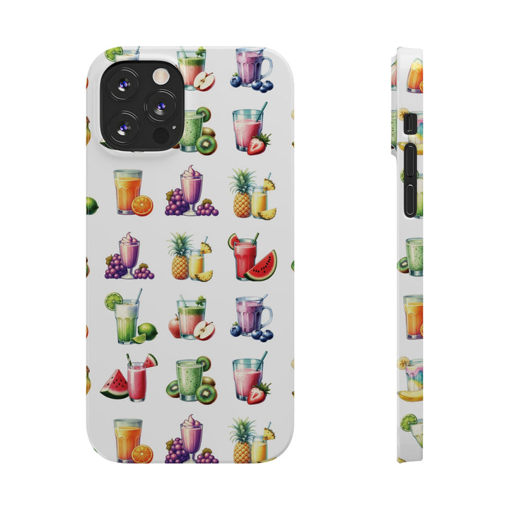 Slim Cute Phone Cases for Iphone - | iPhone 15 Case | iPhone 15 Pro Max Case, Iphone 14 Case, Iphone 14 Pro Max, Iphone 13, Tropical Summer Fruit Cocktail - Studio40ParkLane