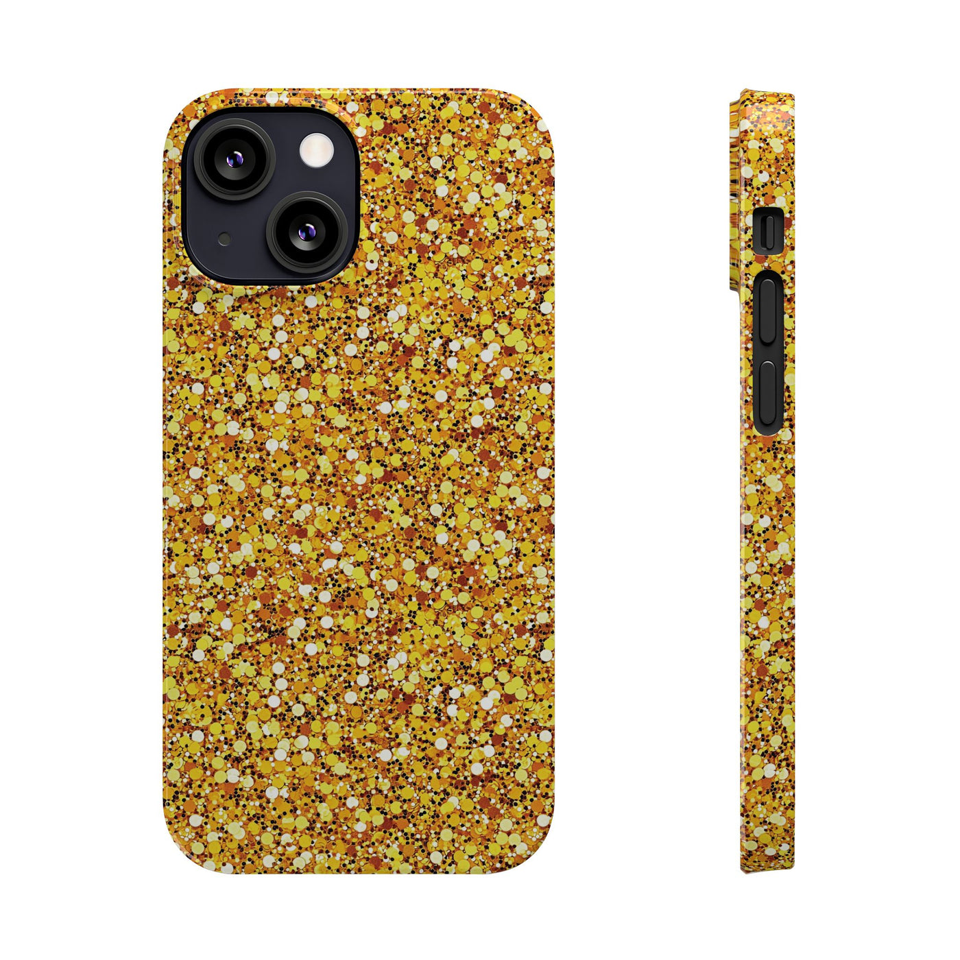 Slim Muted Gold Play on Faux Glitter Effect Cute Phone Cases for Iphone 16 Pro Max | iPhone 15 Case | iPhone 15 Pro Max Case, Iphone 14, Iphone 14 Pro Max, Iphone 13 12 11 8 7