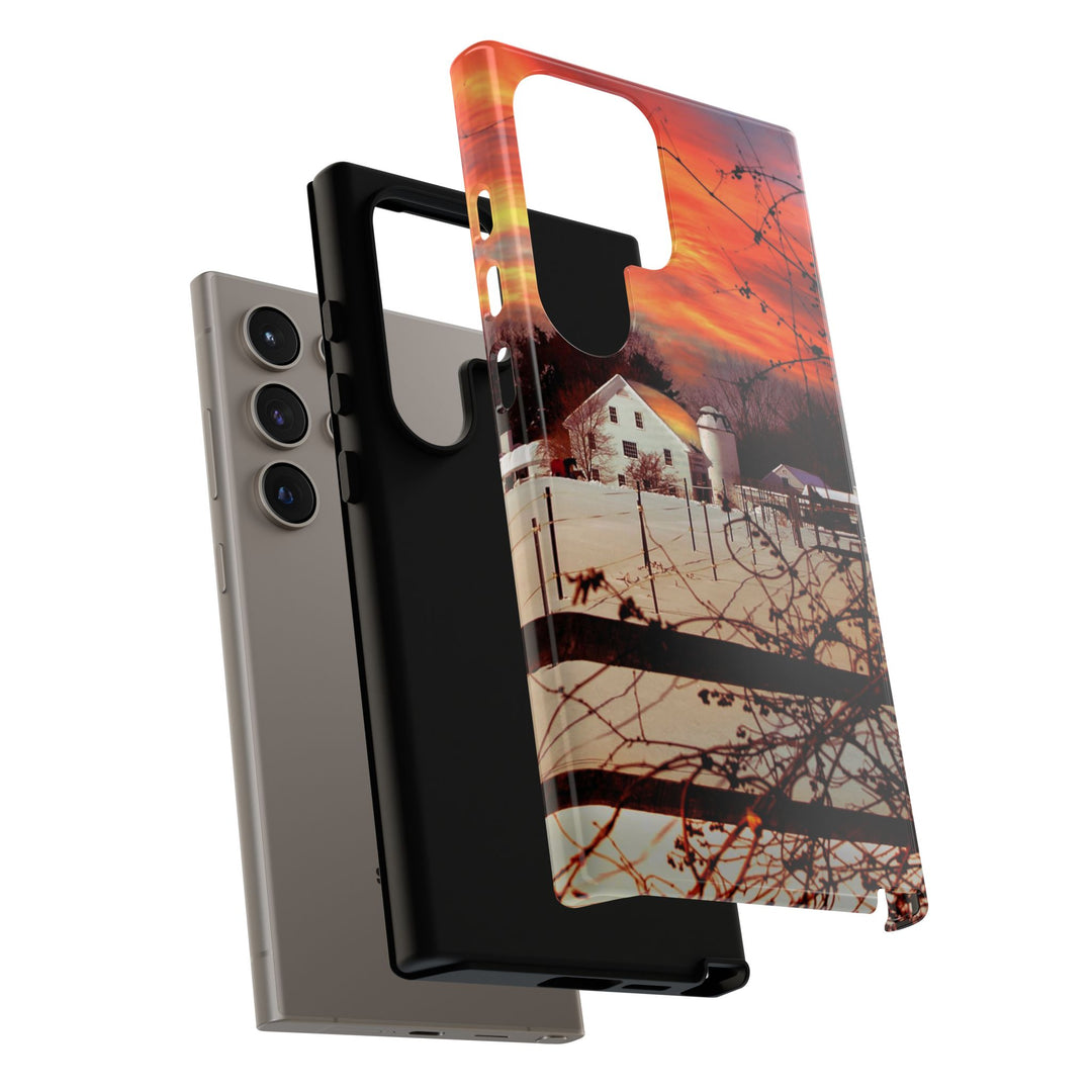 Impact Resistant, Winter Sunset Cute Phone Cases for Samsung S24, S23, S22, S21, IPhone 15 pro Iphone 14 pro Iphone 13 IPhone 12 Iphone 11 - Studio40ParkLane