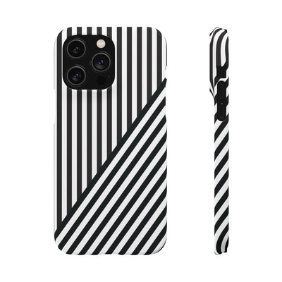 Aesthetic Black White Stripes Cute Phone Case Sleek Snap - For iPhone 17 Pro Max iPhone 16 Pro iPhone 15 Iphone 14 Plus 13 Pro 12 11 10 Gift - Studio40ParkLane