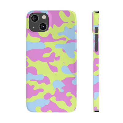 Blue Spring Camouflage Slim Cute Phone Cases for Iphones; | iPhone 15 Case | iPhone 15 Pro Max Case, Iphone 14, Iphone 14 Pro Max, Iphone 13