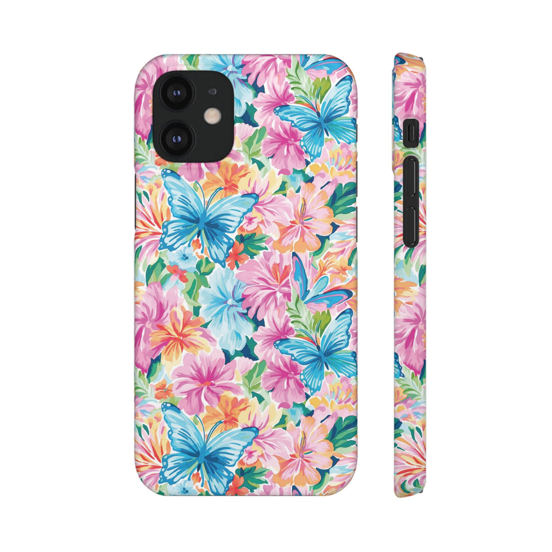 Sleek Snap Butterflies Flowers Cute Phone Case for iPhone 16 15 14 13 12 11 X Xs Max Xr Pro Plus Samsung Galaxy S24 S23 S22 S21 S20 Ultra