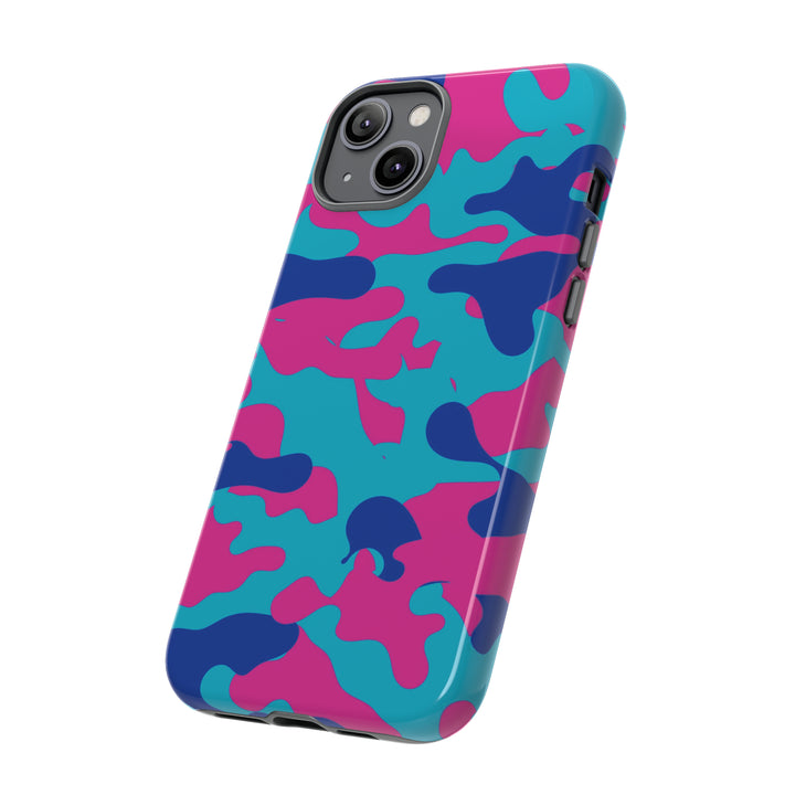 Cute IPhone Case | Blue Pink Camouflage, iPhone 15 Case | iPhone 15 Pro Case, Iphone 14 Case, Iphone 14 Pro Max Case, Protective Iphone Case - Studio40ParkLane