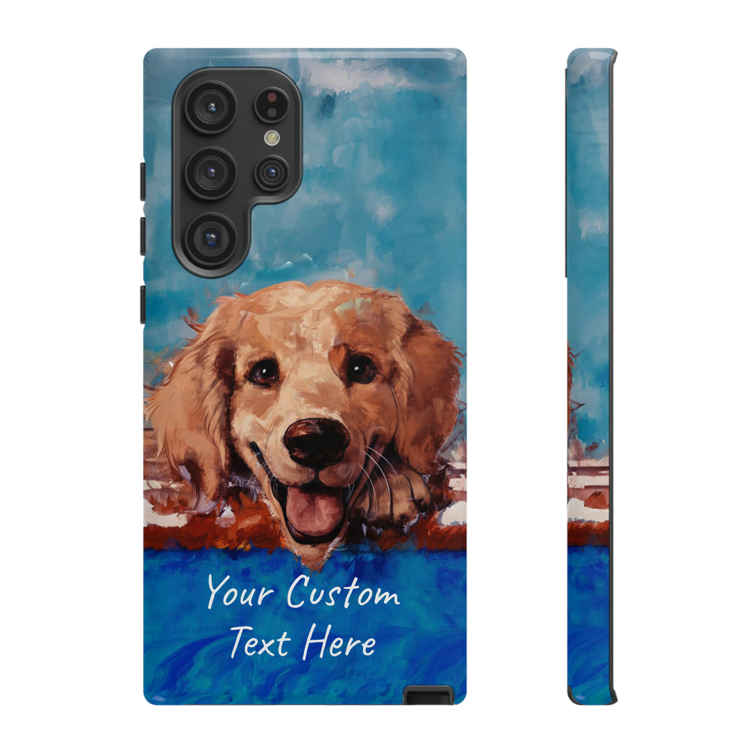 Personalize this Cute Samsung Phone Case | Golden Retriever Dog Samsung Phone Case | Galaxy S23, S22, S21, S20 | Personalized Samsung Cases - Studio40ParkLane