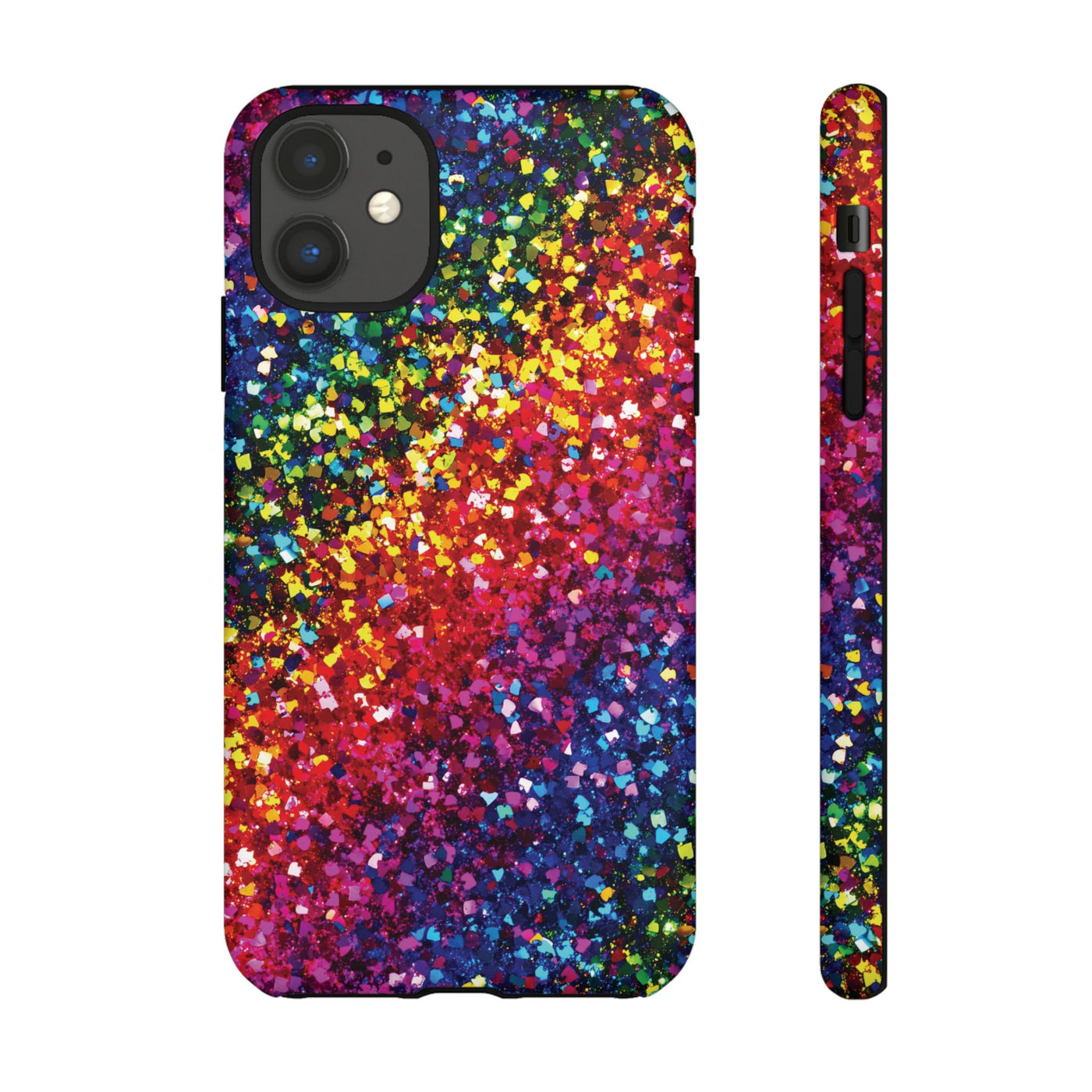 Faux Chic Play on Glitter Effect Cute Phone Case, for IPhone 16 pro Max | Iphone 15, Iphone 14, IPhone 13 Case, 11 8 7, Samsung Galaxy S24, S23, S22, S21, 2 Layer Protection