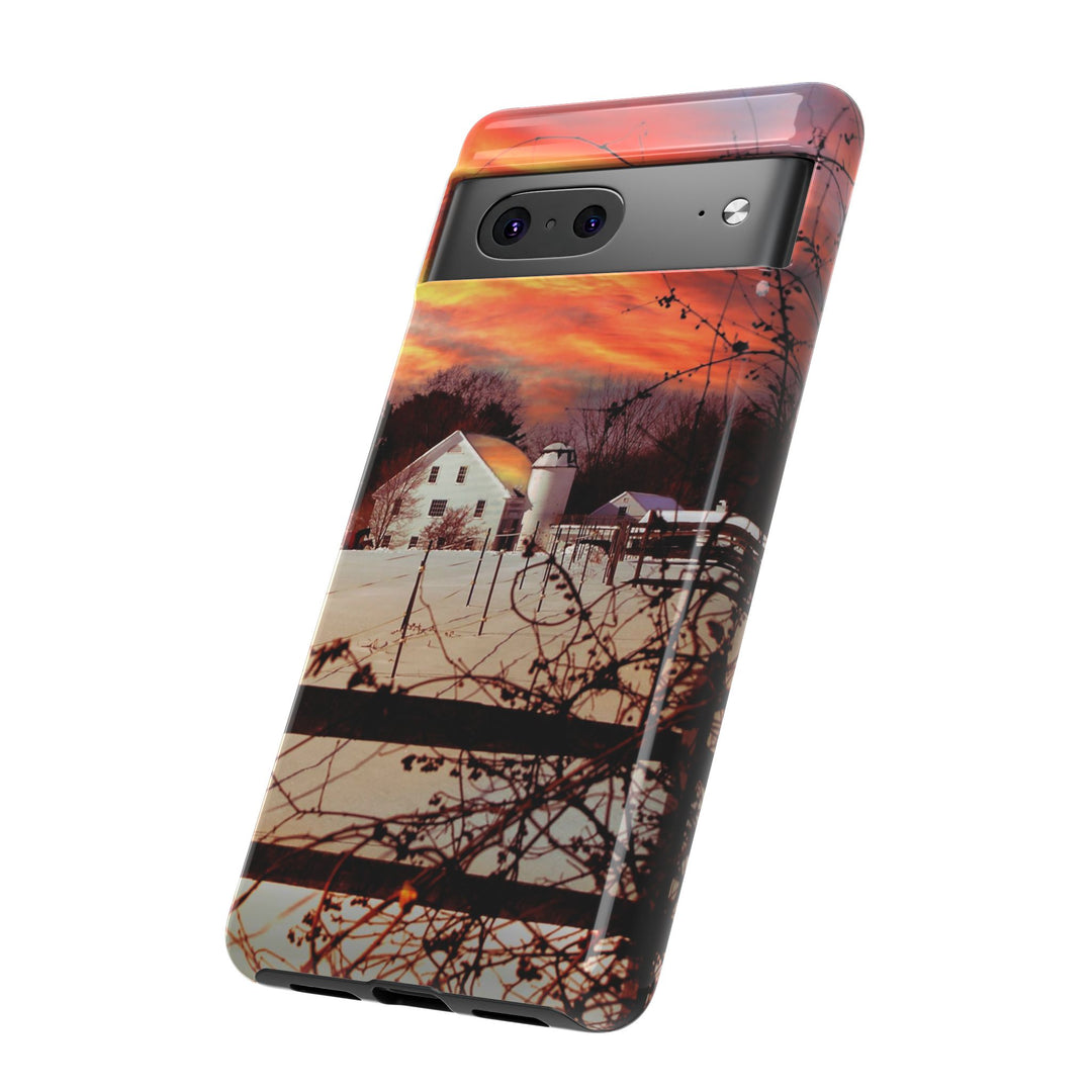 Impact Resistant, Winter Sunset Cute Phone Cases for Samsung S24, S23, S22, S21, IPhone 15 pro Iphone 14 pro Iphone 13 IPhone 12 Iphone 11 - Studio40ParkLane