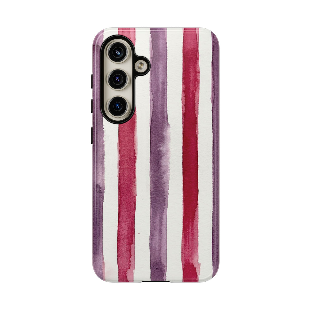 Tough Cute Wine Red Purple Stripes Phone Case, for IPhone 17 Pro Max | Iphone 17 Air, Iphone 16, IPhone 15, 14 13 12, Samsung Galaxy S26, S25, S24, S23 - Studio40ParkLane