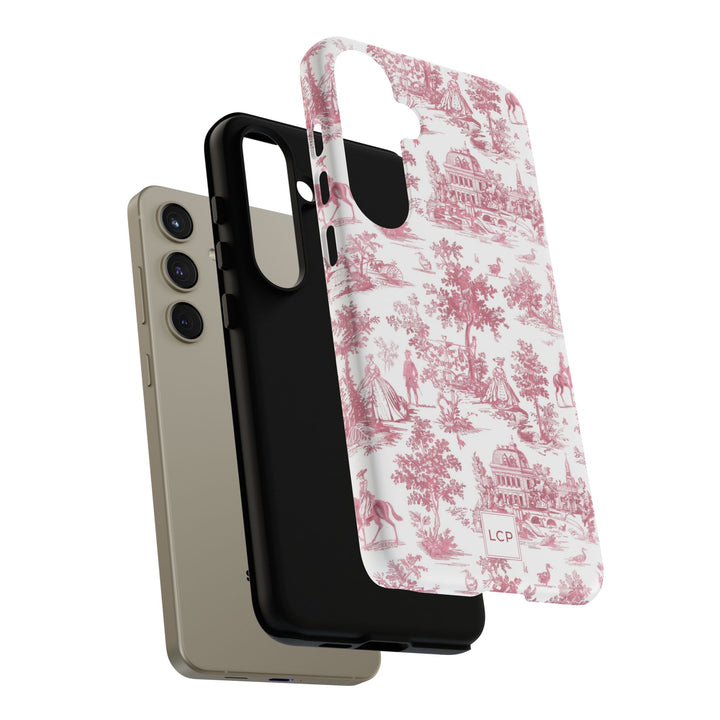 Personalized Custom French Toile Tough Cute Phone Case For Apple iPhone 18, 17, 16, 15 14, Pro Max, Samsung Galaxy S26, S25, S24 Plus Ultra