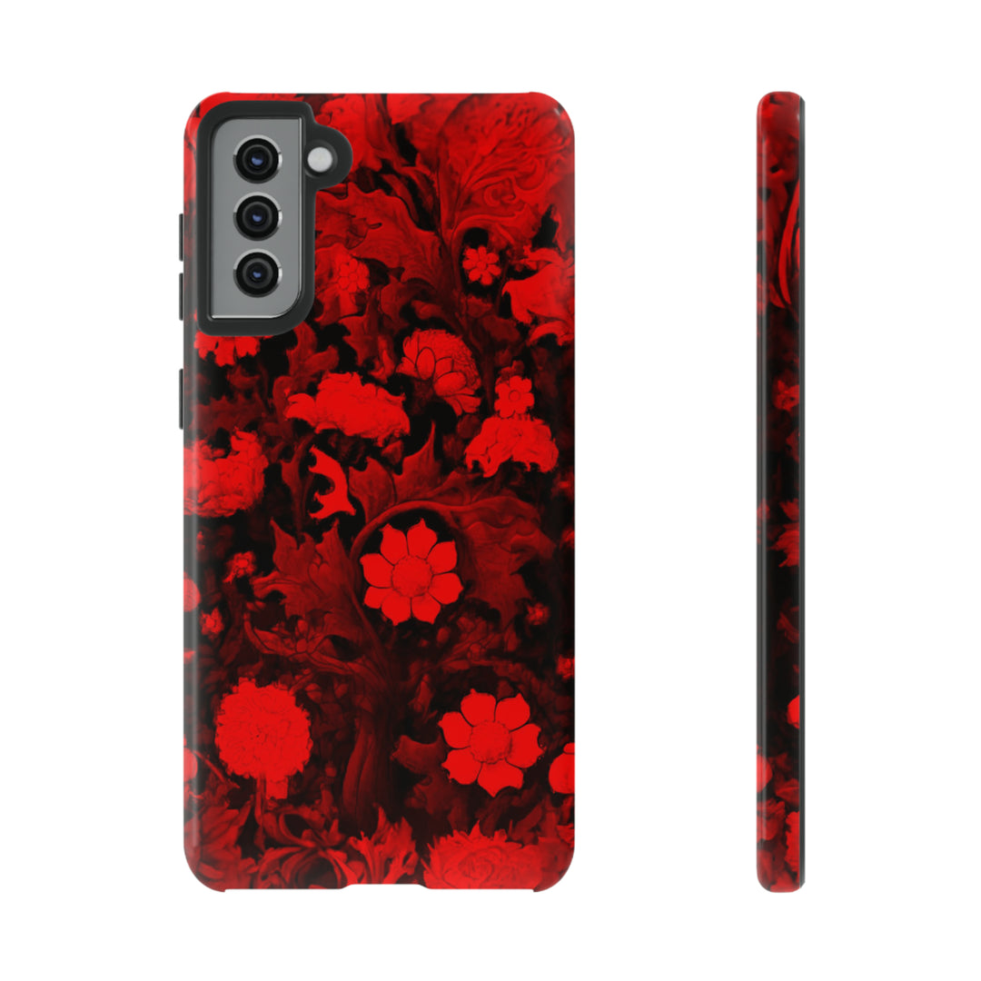 Cute Samsung Phone Case | Aesthetic Samsung Phone Case | Galaxy S23, S22, S21, S20 | Red Flowers, Protective Phone Case - Studio40ParkLane