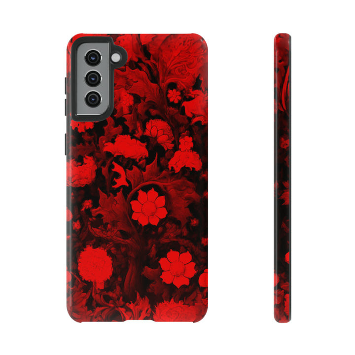 Cute Samsung Phone Case | Aesthetic Samsung Phone Case | Galaxy S23, S22, S21, S20 | Red Flowers, Protective Phone Case - Studio40ParkLane