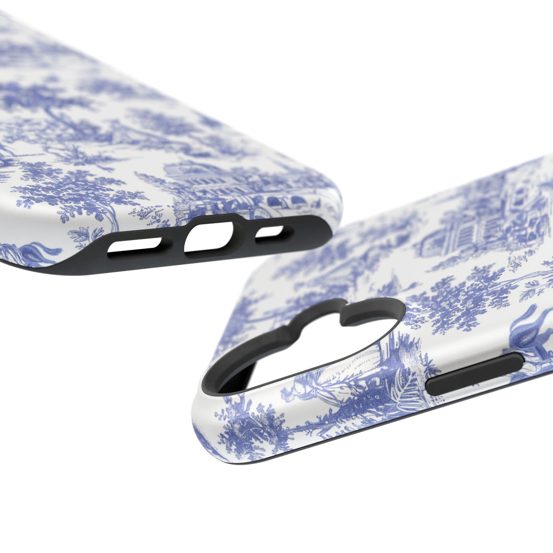 Blue Toile Magnetic Impact-Resistant Cute Phone Case for Iphone 16, iPhone 15 Pro Max Plus 14, 13, 12, 11 Gift for her - Studio40ParkLane