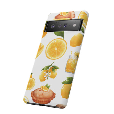 Impact Resistant, Lemon Fruit Pie, Cute Phone Cases for Samsung S24, S23, S22, S21, IPhone 15 pro Iphone 14 pro Iphone 13 IPhone 12 Iphone 11