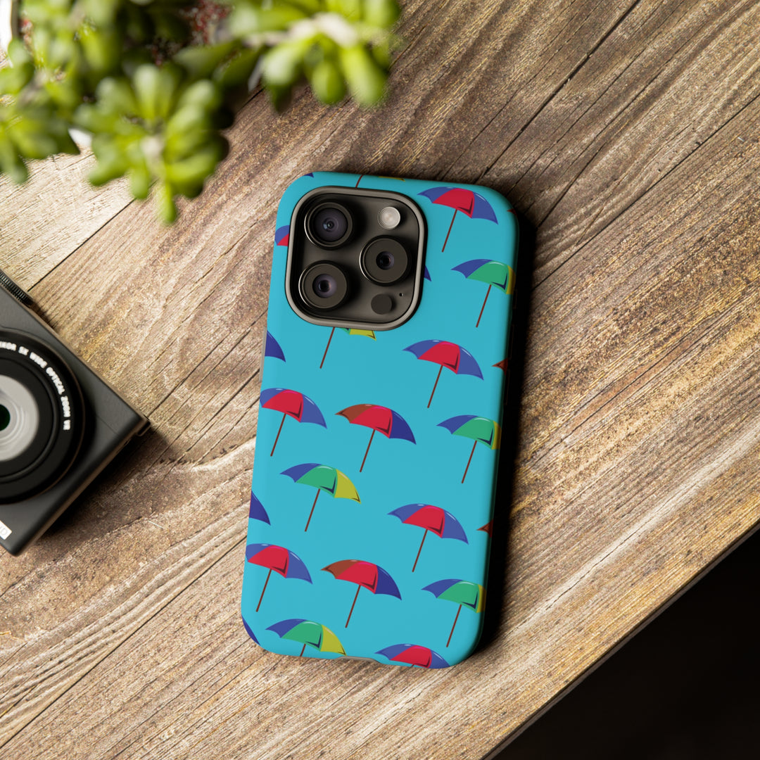 Cute IPhone Case | Colorful Beach Parasols Blue, iPhone 15 Case | iPhone 15 Pro Case, Iphone 14 Case, Iphone 14 Pro Max Case, Protective Iphone Case - Studio40ParkLane