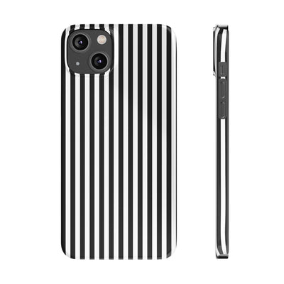 Slim Black White Striped Cute Phone Case for Iphone 16 - | iPhone 15 Pro Max Case | iPhone 14 Case Iphone 13 12 11 10 9 8 7 Gift for Her - Studio40ParkLane