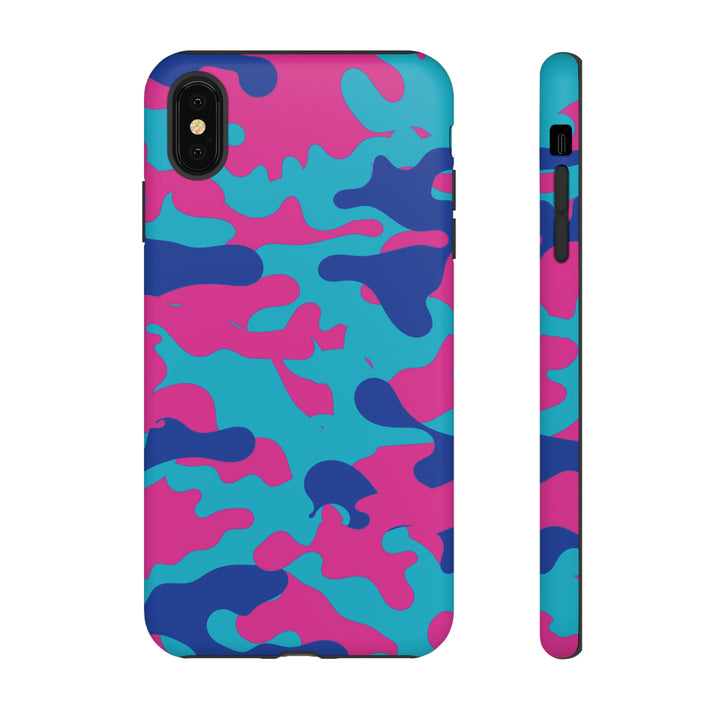 Cute IPhone Case | Blue Pink Camouflage, iPhone 15 Case | iPhone 15 Pro Case, Iphone 14 Case, Iphone 14 Pro Max Case, Protective Iphone Case - Studio40ParkLane