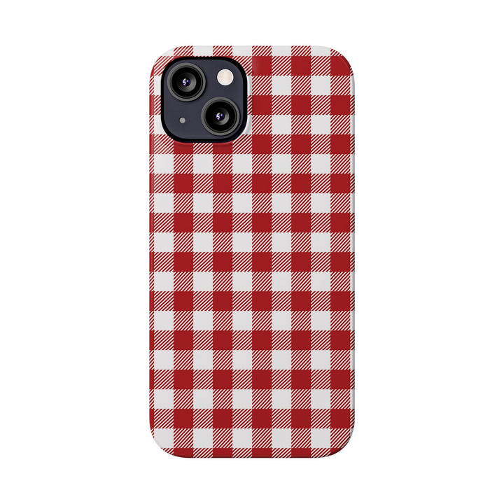 Slim Red Gingham Gift for Her Cute Phone Cases for Iphone 16 Pro Max | iPhone 15 Case | iPhone 15 Pro Max Case, Iphone 14, 13, 12, 11, 10, 8, 7 - Studio40ParkLane