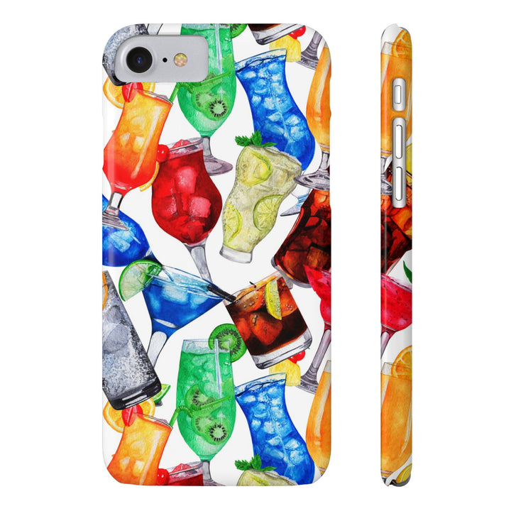 Slim Cute Phone Cases for Iphone - | iPhone 15 Case | iPhone 15 Pro Max Case, Iphone 14 Case, Iphone 14 Pro Max, Iphone 13, Summer Fruit Cocktail - Studio40ParkLane