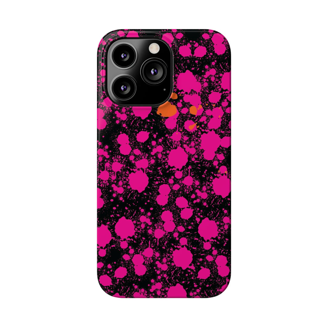 Slim Cute Phone Cases for Iphone - | iPhone 15 Case | iPhone 15 Pro Max Case, Iphone 14 Case, Iphone 14 Pro Max, Iphone 13, Pink Orange Paint Splash - Studio40ParkLane