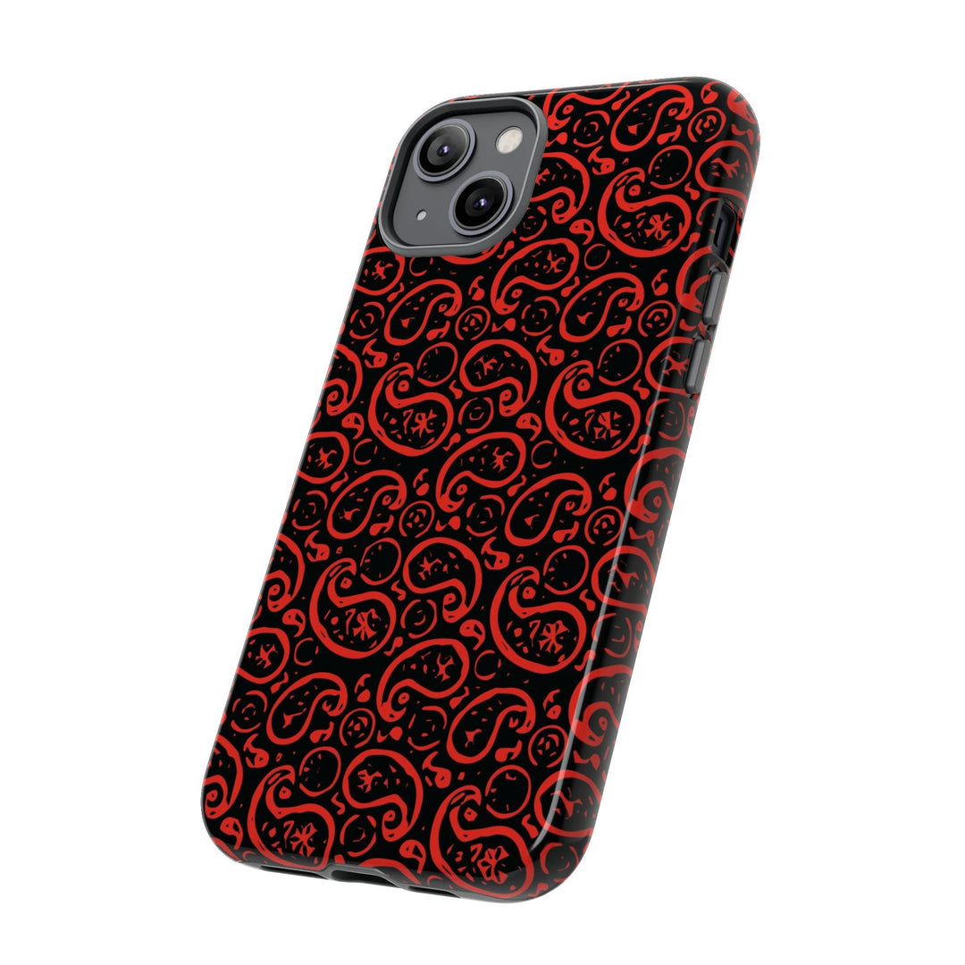 Cute IPhone Case | iPhone 15 Case | iPhone 15 Pro Max Case, Iphone 14 Case, Iphone 14 Pro Max Case IPhone Case for Art Lovers, Paisley Red - Studio40ParkLane