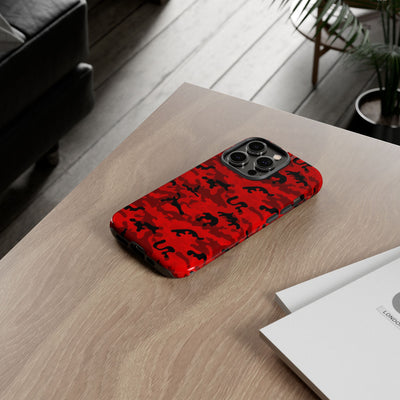 Impact Resistant, Red Camo Camouflage, Cute Phone Cases for Samsung S24, S23, S22, S21, IPhone 15 pro Iphone 14 pro Iphone 13 IPhone 12 Iphone 11