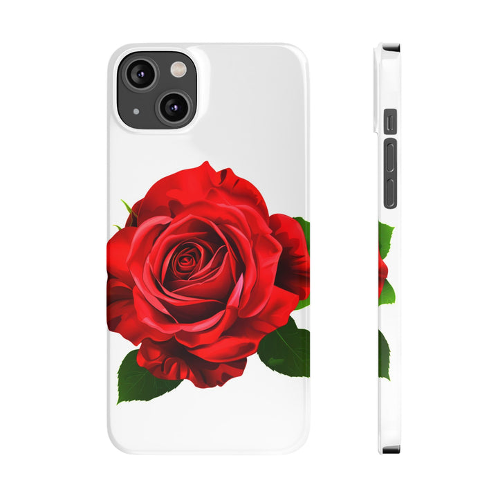 Slim Red Rose Flowers Gift for Her Cute Phone Cases for Iphone 16 Pro Max | iPhone 15 Case | iPhone 15 Pro Max Case, Iphone 14, Iphone 14 Pro Max, Iphone 13 12 11 8 7 - Studio40ParkLane