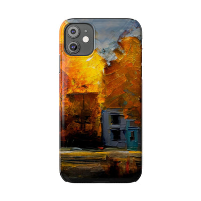 Slim Cute Phone Cases for Iphone - | iPhone 15 Case | iPhone 15 Pro Max Case, Iphone 14 Case, Iphone 14 Pro Max, Iphone 13, Fall Leaves Oil Paint Effect