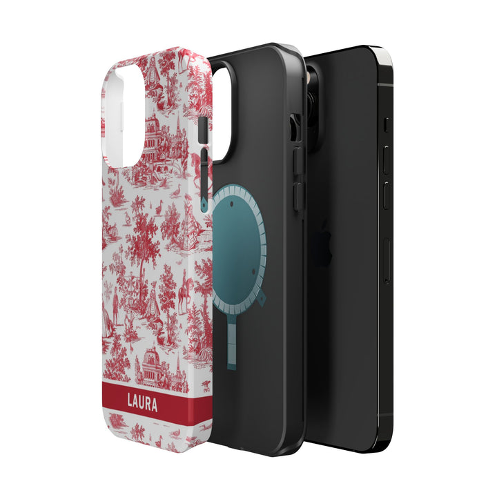 Magsafe French Toile Personalized Initial Custom Gift for Her Cute Phone Cases for Iphone 16 Pro Max | iPhone 15 Case | iPhone 15 Pro Max Case, Iphone 14, 13, 12, 11, 10, 8, 7 - Studio40ParkLane