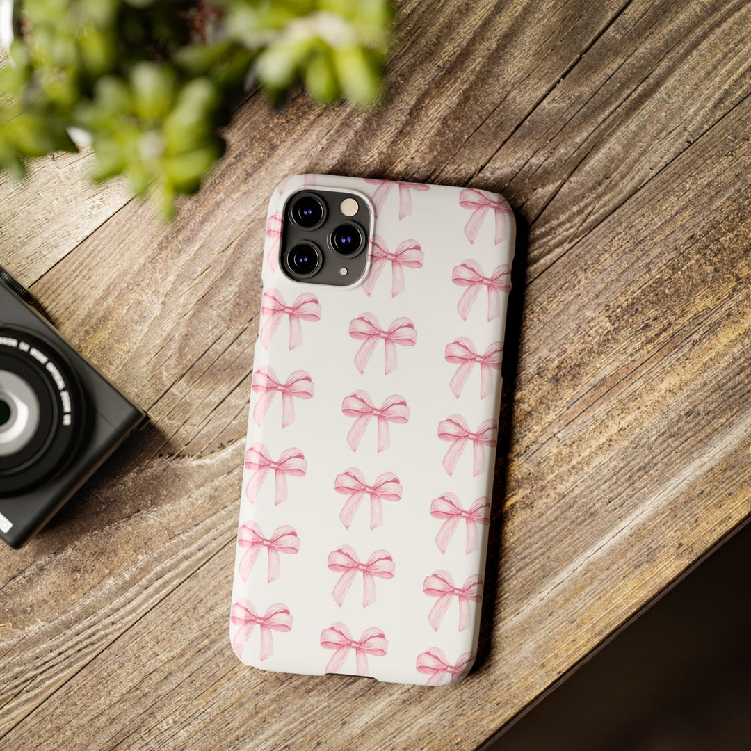 Slim Pink Bows Cute Phone Cases for Iphone 16 Pro Max | iPhone 15 Case | iPhone 15 Pro Max Case, Iphone 14, Iphone 14 Pro Max, Iphone 13 12 11 8 7 - Studio40ParkLane