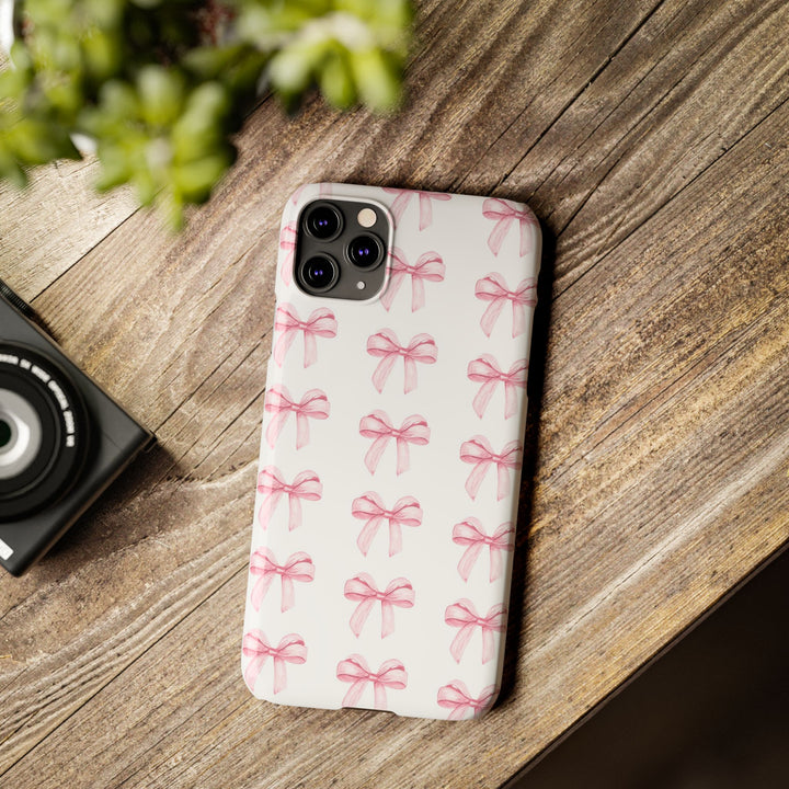 Slim Pink Bows Cute Phone Cases for Iphone 16 Pro Max | iPhone 15 Case | iPhone 15 Pro Max Case, Iphone 14, Iphone 14 Pro Max, Iphone 13 12 11 8 7 - Studio40ParkLane