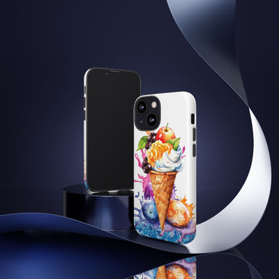 Impact Resistant, Summer Ice Cream Cone, Cute Phone Cases for Samsung S24, S23, S22, S21, IPhone 15 pro Iphone 14 pro Iphone 13 IPhone 12 Iphone 11